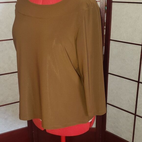 Giorgio Fiorline Collection Business Casual Brown Blouse - Picture 4 of 7